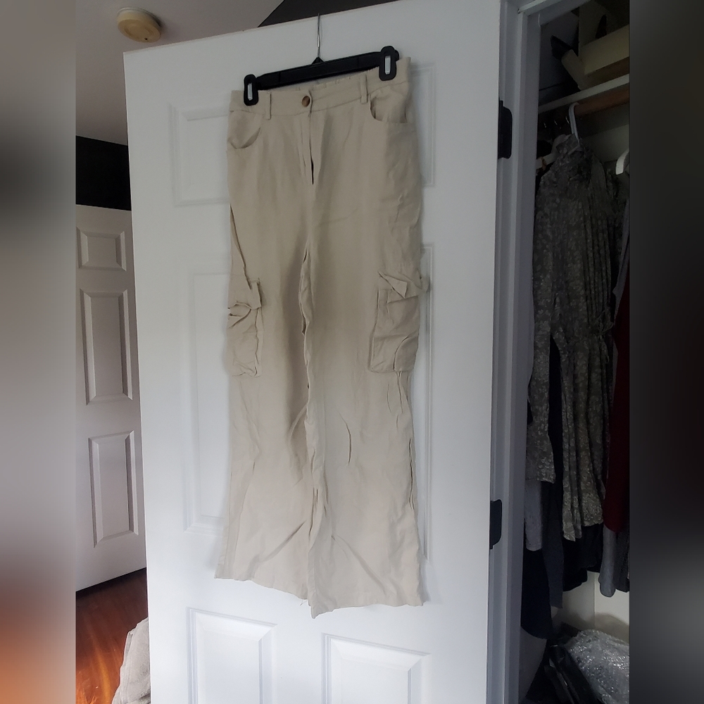 Linen cargo pants